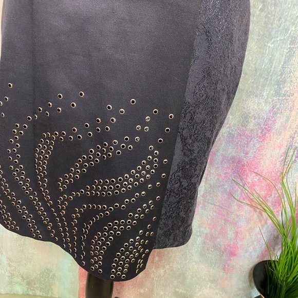 πMorena Rosa Unique Black Dress with Rivets - Picture 4 of 16